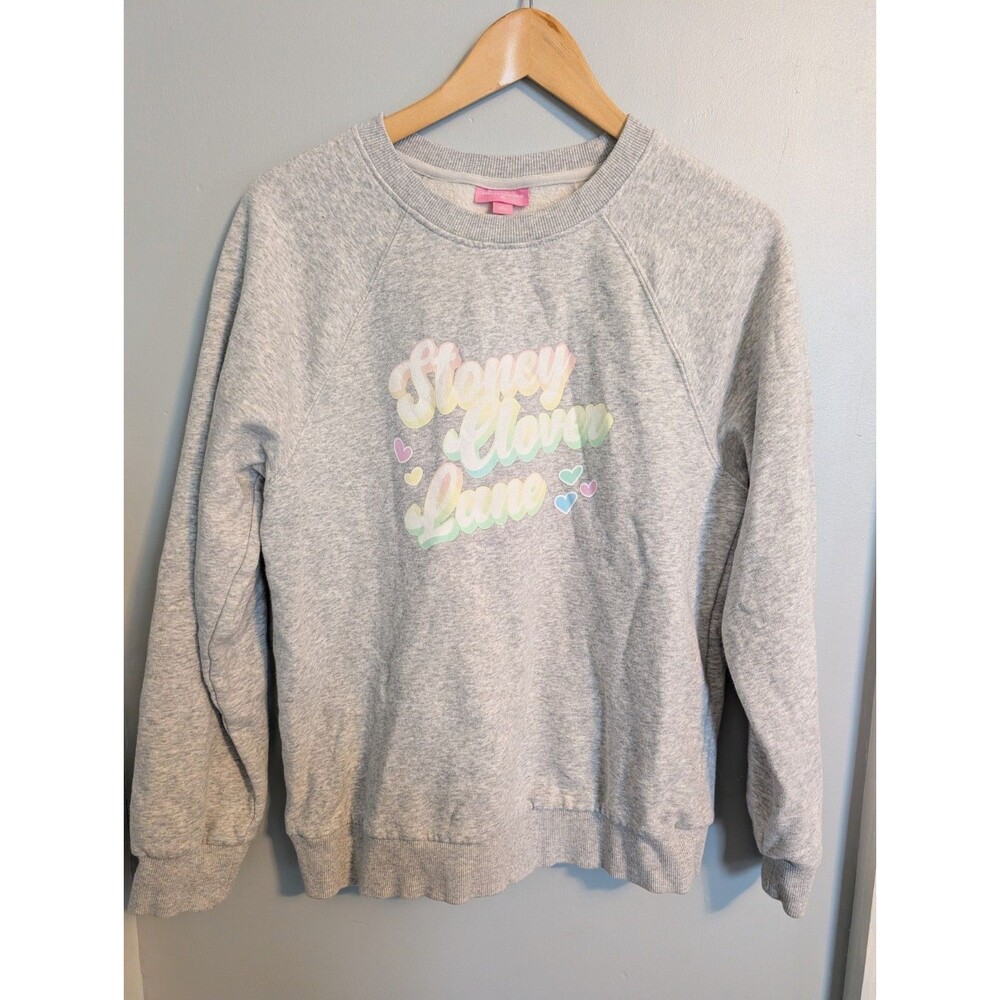Stoney Clover Lane 🎯 Colab Gray Sweatshirt Pastel Graphic Collectible EUC Small